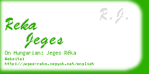 reka jeges business card